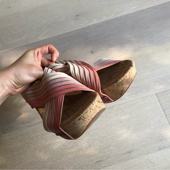 Lucky Brand Brand New Mykayla Cork Wedge Heels - Size 10 - Picture 4 of 12